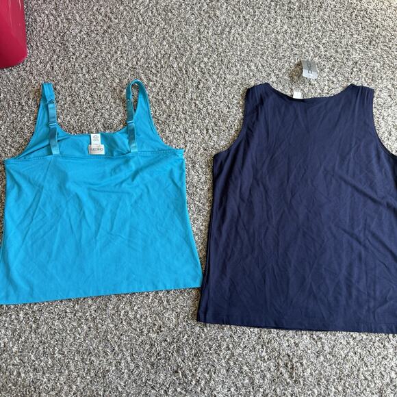 Chico's Tank Top 2 Lots size 2 US Large Blue Basic Layer Knit Career Casual NEW - Picture 4 of 6